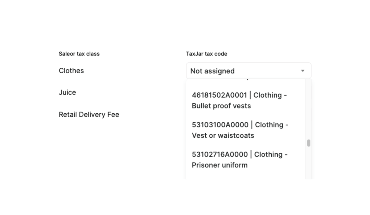 Tax code matcher