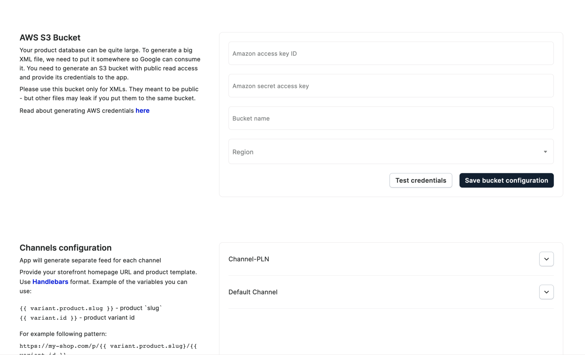 Product feed saleor app store